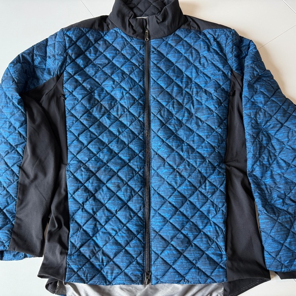Lululemon Jacket Mens XL Quilted Goose Down Blue Black Lightweight Puffer - Picture 1 of 7